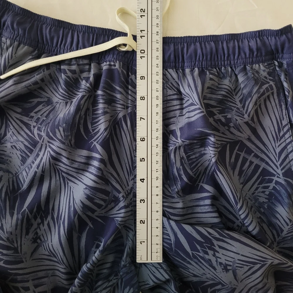 Fair Harbor Mens‎ Small Blue Tropical Swim Trunks Vacation Beach Unlined